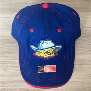 Amarillo Sod Poodles Youth Baseball Cap Bimm Ridder Blue Red Adjustable Velcro